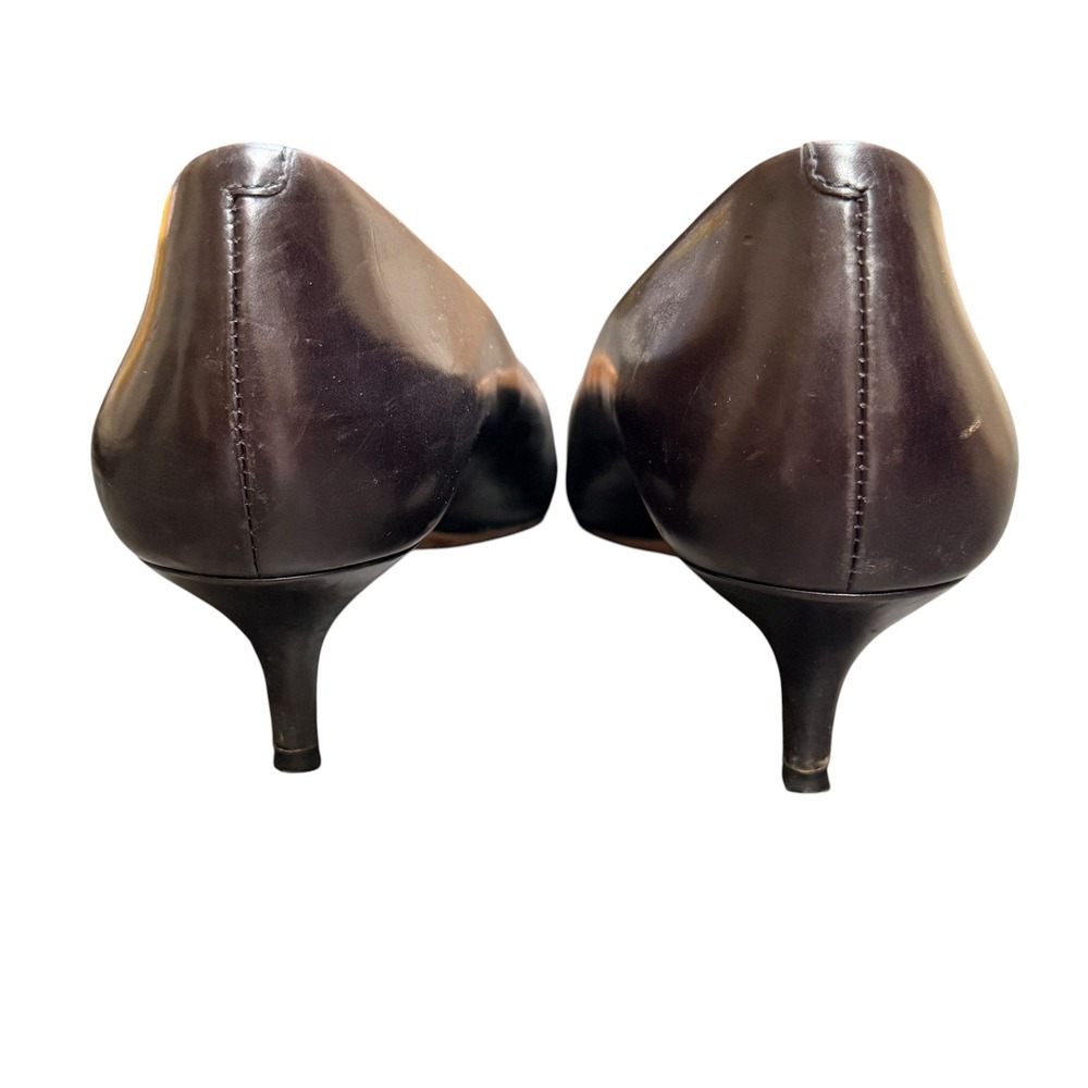 Cole Haan Pumps Women 6B Black Leather Pointed Toe Kitten Heel Professional Chic - Picture 6 of 9